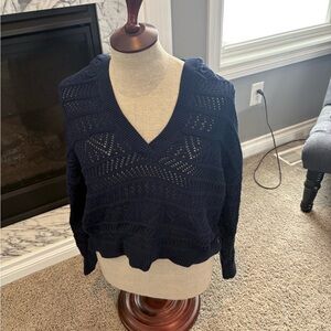 LOFT Beach Open Stitch Sweater Hoodie